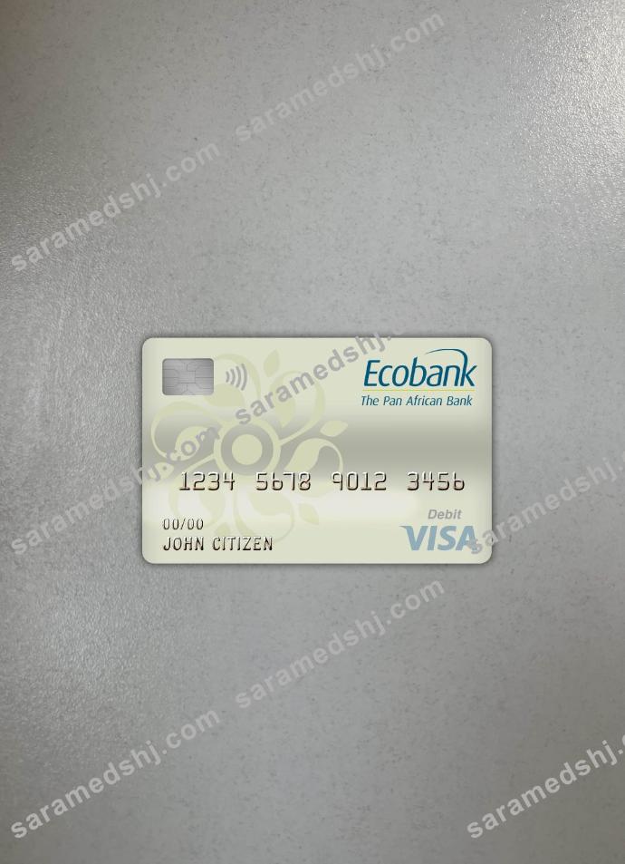 Burkina Faso Ecobank bank visa debit card photolook front